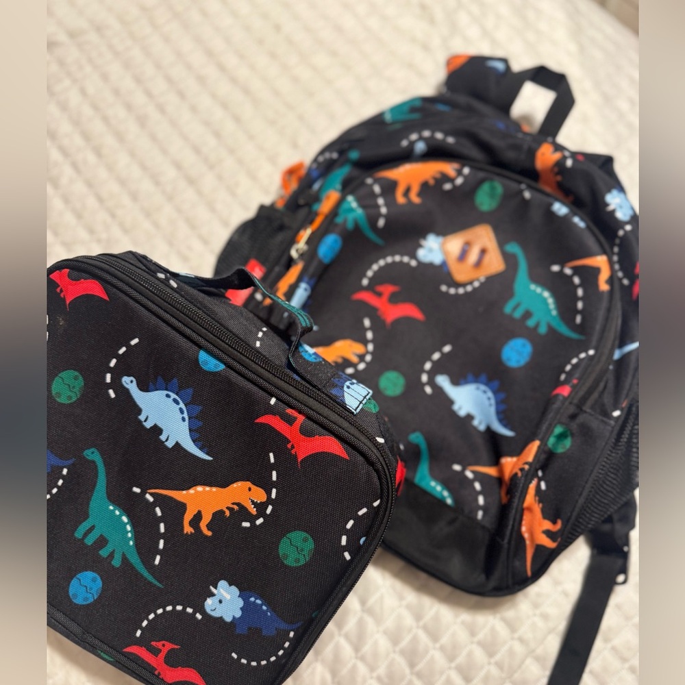 Dinosaur Print toddler Backpack and Lunchbox Set